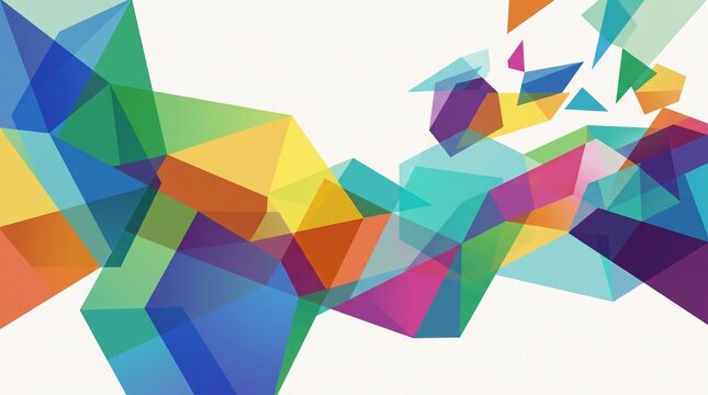 Abstract geometric background with colorful overlapping triangles and polygonal shapes