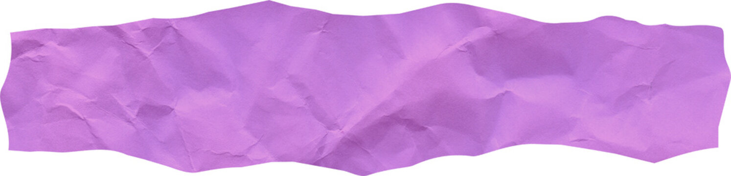 Purple Crumpled Paper Strip with Torn Edges and Wrinkled Texture for Creative Graphic Design and Scrapbooking Projects Lavender Paper Banner Header Element