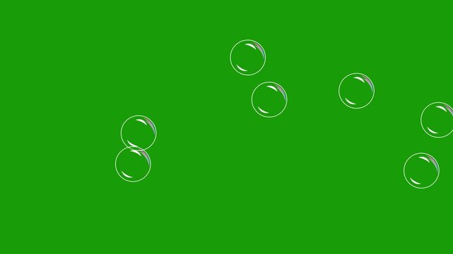 Clear soap water bubbles floating upwards with transparent background, abstract alpha channel sphere loop animation