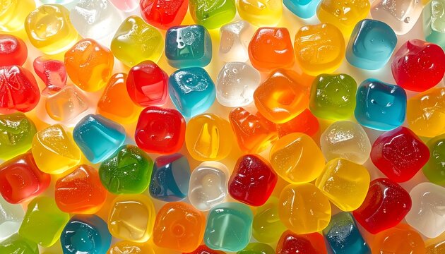Colorful assortment of plastic Easter eggs filled with candy.