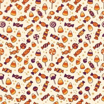 seamless candy halloween pattern