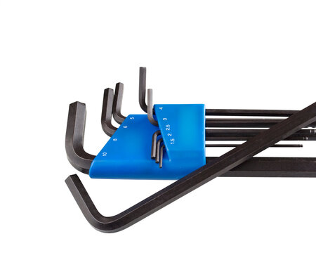 Comprehensive socket wrench set with color coded handle for easy identification of sizes