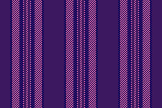 Vop fabric vector textile, basic background vertical lines. Picture stripe seamless texture pattern in violet and pink colors.