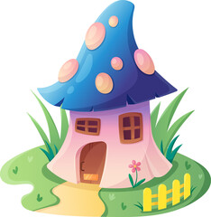 Naklejka premium Fantasy Fairy Mushroom House