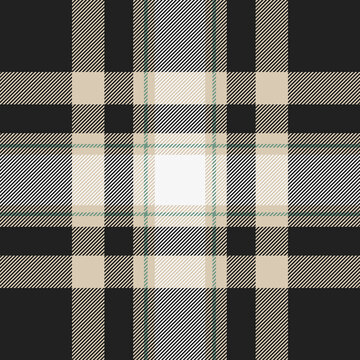 Furry seamless pattern texture, dog tooth fabric check textile. Hunter background tartan plaid vector in black and light colors.
