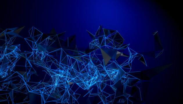3D Cybersecurity Digital Connection Abstract Background