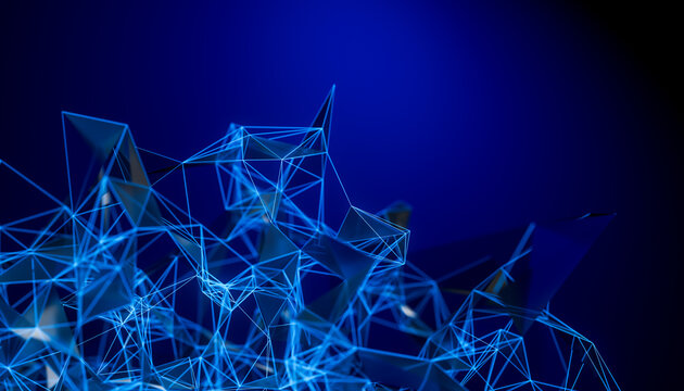 3D Blockchain Data Network Structure Background