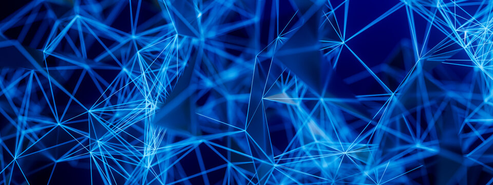 3D Data Connection Wireframe Digital Background