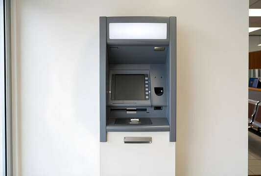 Automated teller machine for banking and financial services, modern atm for cash withdrawal and transactions