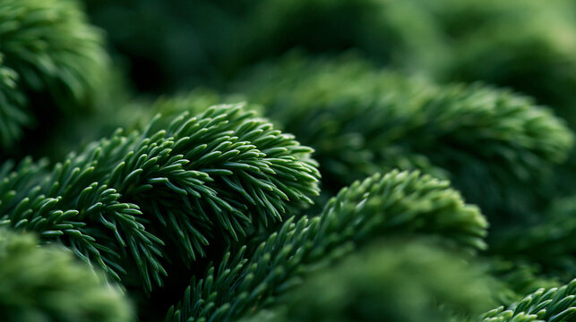 Close-up of lush green coniferous foliage with delicate needle-like leaves.