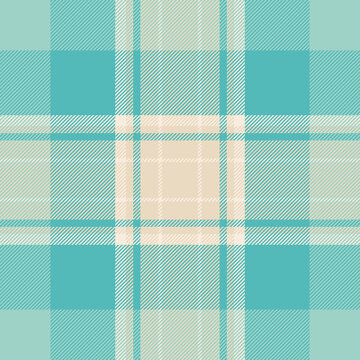 No people fabric pattern background, quilt seamless tartan plaid. Net textile vector texture check in light and teal colors.