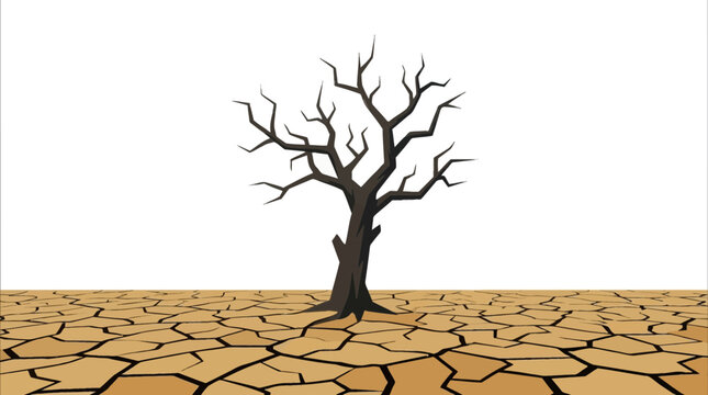 a very hot dry season that makes the land barren and the trees dry.
