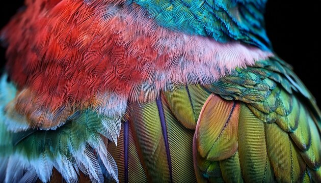 detailed close up view of a hummingbird s wing feathers