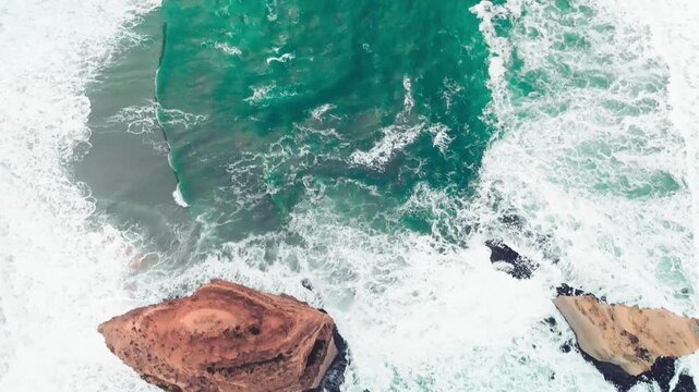 The Twelve Apostles, Port Campbell National Park. Collection of limestone stacks off the shore of Victoria coastline. Slow motion