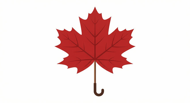 Creative red maple leaf umbrella concept vector illustration for autumn weather design