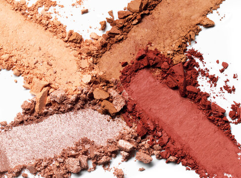 Close up of crushed eye shadows