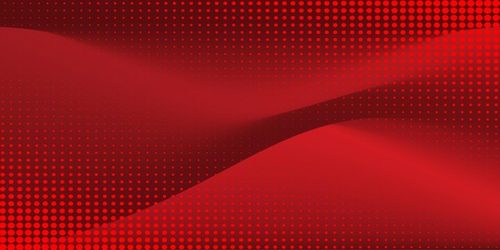 Abstract red gradient vector background with halftone dot pattern and wave lines for comic cover pop art poster flyer banner presentation and product display backdrop