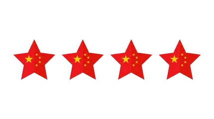 Fototapeta premium Honoring china's national day with a display of four brilliant red stars representing the country s enduring power and increasing economic success on