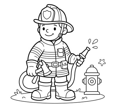 A brave firefighter coloring page a wonderful activity for kids to explore the heroic world of fire safety and community helpers