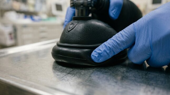 Bag-Valve Mask's Seal Checked for Integrity before Restocking the Cart