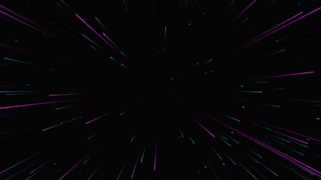Neon Light Speed Trails Moving Through Space Creating A Futuristic Cyberpunk Warp Backgrou