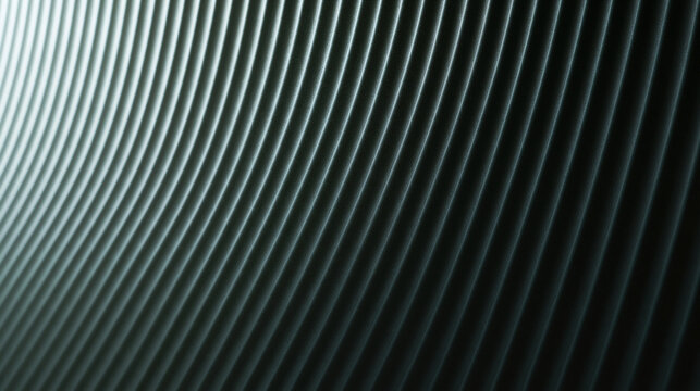 Abstract Curved Ribbed Metal Surface Background