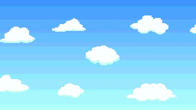 cloud pixel art 8 bit animation