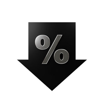 3d icon price drop arrow