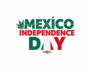 Fototapeta premium Mexico Independence Day patriotic typography lettering with flag colors vector