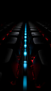 Cyan Light Mechanical Keyboard AMOLED Wallpaper