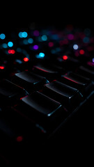 Fototapeta premium Dark RGB Keyboard Bokeh AMOLED Wallpaper