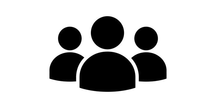 Group of people avatars black icon representing team and community.