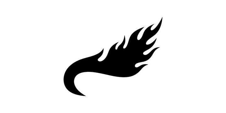 Burning fire flame design element for creative graphic motion branding art.