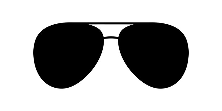 Simple aviator sunglasses flat icon for fashion eyewear summer accessory.