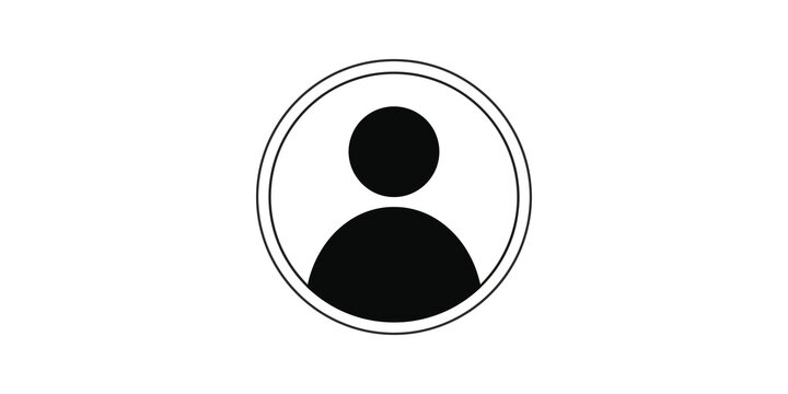 User account icon showing human profile circle button avatar web identity.