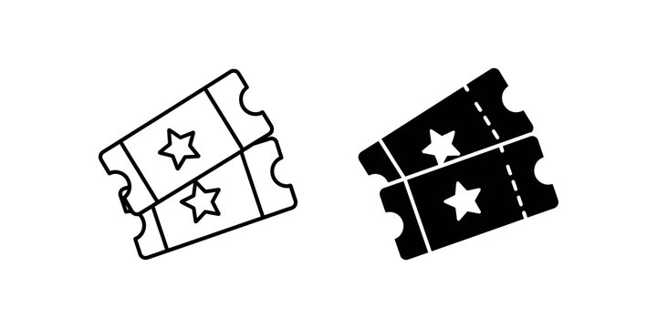 Movie tickets with stars for entertainment and cinema entry concepts.