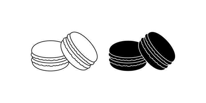 French macaron cookies icons for bakery and sweet dessert branding.