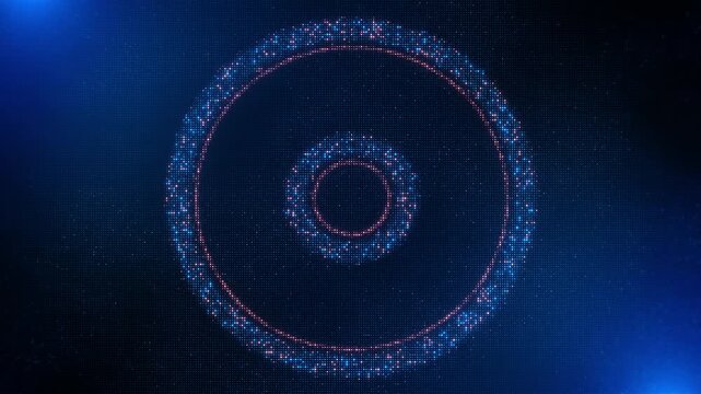 Neon power icon pulses modern blue 19 surface, designed for concepts of turning systems on, digital control, device startup, operating interfaces, smart equipment, energy, automation.