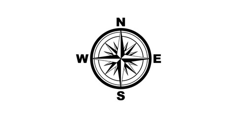 Detailed compass rose icon with cardinal directions and wind points. ©  شفافة خلفية