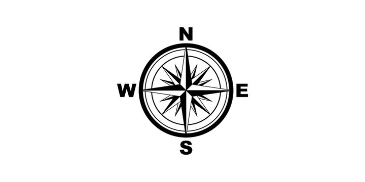 Detailed compass rose icon with cardinal directions and wind points.
