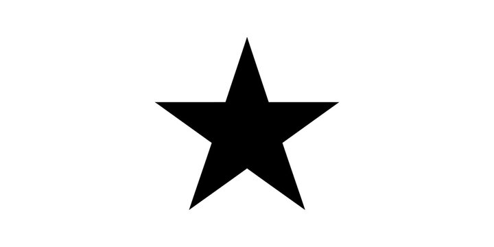 Classic five pointed star shape black silhouette for rating award design.
