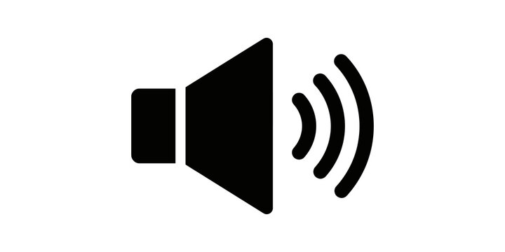 Speaker audio volume sound wave black silhouette for media player control.