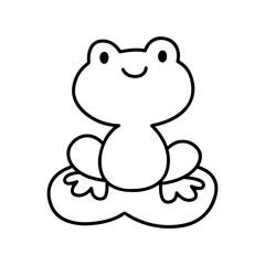 Fototapeta premium Frog Silhouette on white background