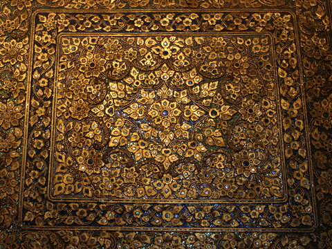 thai art pattern in buddhist temple