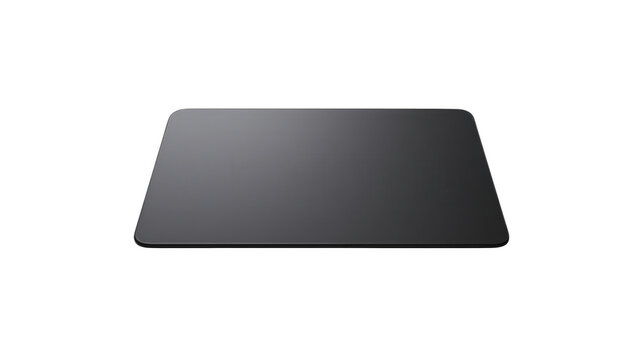 Minimalist black rectangular mousepad accessory isolated with single on transparent background