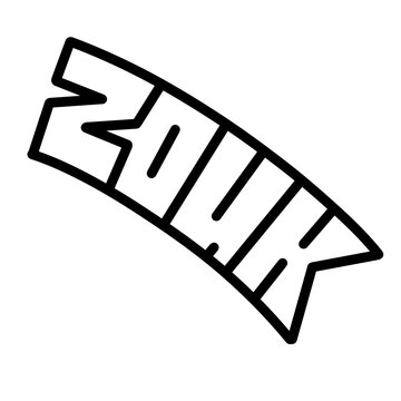 Edgy bold "ZONK" lettering shaped like bandage, curved typography, playful street style