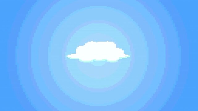 Pixel art clouds 8-bit animation