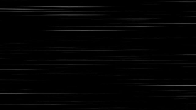 White anime speed lines comic motion on black. 4K comic book speed lines motion background - Seamless looping.  Anime comic book effects action. Anime speed line moves attack effects explosion of ligh