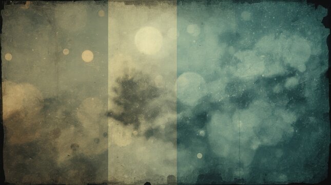 Grunge background displays vertical abstract color blocks with soft bokeh effects and distressed textures.