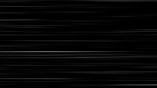 White anime speed lines comic motion on black. 4K comic book speed lines motion background - Seamless looping.  Anime comic book effects action. Anime speed line moves attack effects explosion of ligh